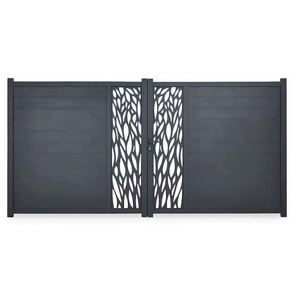 marque pas cher en ligne Castorama Portail Alu Neva Anthracite – 350 X H.170 Cm 1